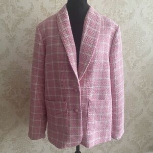 cupcakes & cashmere Pink Plaid Blazer